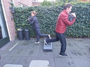 Personal training aan huis duo training split squat